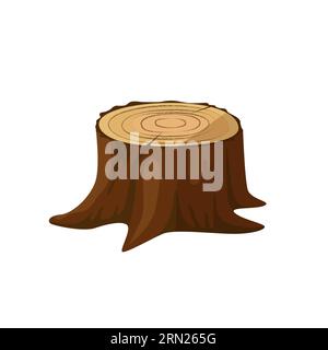 Illustrazione del ceppo di legno. Circolo, tronco d'albero Illustrazione Vettoriale