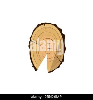 Illustrazione del taglio ad albero. Cerchio di legno, anelli Illustrazione Vettoriale