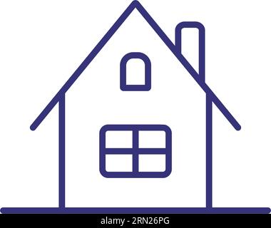 Icona linea casa. Appartamento, edificio, proprietà Illustrazione Vettoriale