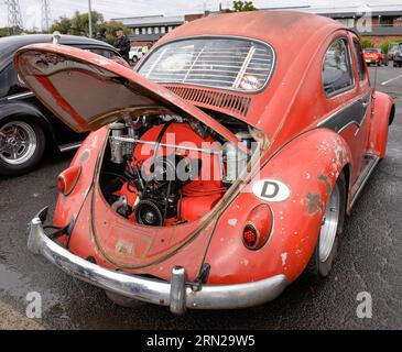 Volkswagen VW Beetle Red Rusty Vintage retro Show Shine Day Out, Melbourne Victoria Foto Stock