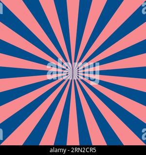 I raggi radiali scoppiano al centro di uno sfondo rétro astratto. Modello poster Circus. Sfondo vettoriale Illustrazione Vettoriale