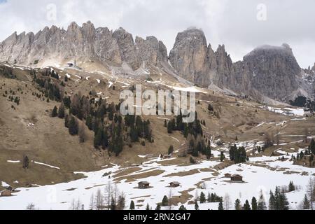 Foto dei Monti di Selva di Val Gardena. Foto Stock