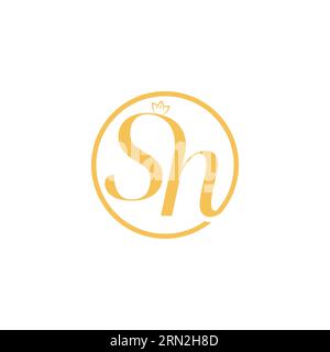 Logo SH femminile con lettera iniziale monogramma di bellezza ed elegante design del logo. Design iniziale del logo della calligrafia Logo per moda, fotografia, matrimonio, bellezza Illustrazione Vettoriale