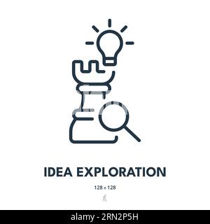 Icona esplorazione idea. Innovazione, creatività, Brainstorm. Tratto modificabile. Icona vettore semplice Illustrazione Vettoriale