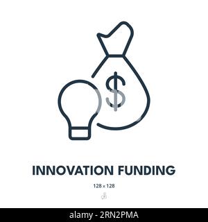 Icona del finanziamento dell'innovazione. Investimenti, crowdfunding, Start-up. Tratto modificabile. Icona vettore semplice Illustrazione Vettoriale