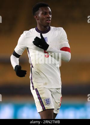 Foto del file datata 17-11-2020 dell'Inghilterra Eddie Nketiah, che è stato nominato nella squadra inglese di Gareth Southgate per le prossime partite contro l'Ucraina e la Scozia. Data di emissione: Giovedì 31 agosto 2023. Foto Stock