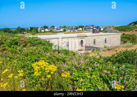 Francia, Morbihan, isola di Hoedic, forte di Hoedic in stile Vauban o forte di Luigi Filippo costruito nel 1853 Foto Stock