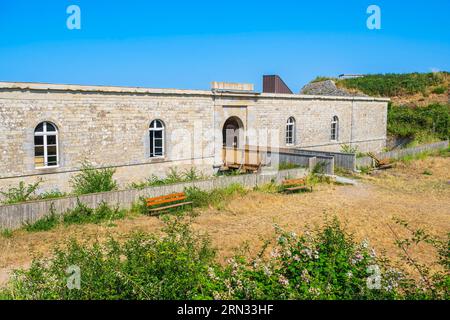 Francia, Morbihan, isola di Hoedic, forte di Hoedic in stile Vauban o forte di Luigi Filippo costruito nel 1853 Foto Stock