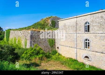 Francia, Morbihan, isola di Hoedic, forte di Hoedic in stile Vauban o forte di Luigi Filippo costruito nel 1853 Foto Stock