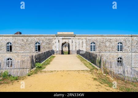 Francia, Morbihan, isola di Hoedic, forte di Hoedic in stile Vauban o forte di Luigi Filippo costruito nel 1853 Foto Stock