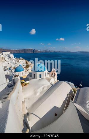 Grèce, arcipelago delle Cicladi, isola di Santorin, villaggio di Oia Foto Stock