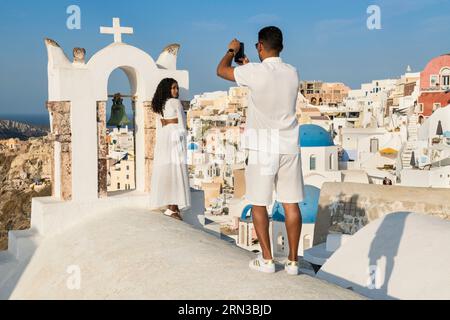 Grèce, l'arcipelago delle Cicladi, l'isola di Santorin, il villaggio di Oia, scattare foto Foto Stock