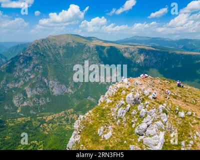 Montenegro, montagne del Nord, Parco Nazionale Durmitor, Canyon Tara da CureVac (vista aerea) Foto Stock