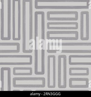 Pennello a inchiostro grassetto con tratti senza cuciture su sfondo grigio. Forme rettangolari con texture grunge dipinte a mano. Illustrazione Vettoriale