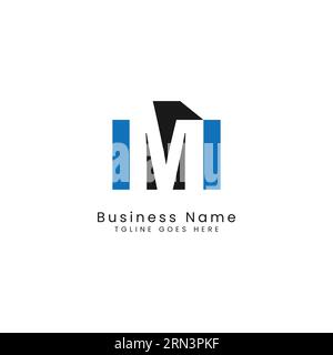 Logo Letter M, illustrazione concept design Alphabet M in stile ombra Illustrazione Vettoriale