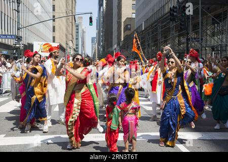 41° Parata annuale dell'India Day su Madison Avenue a New York City nel 2023. Foto Stock