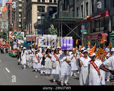 41° Parata annuale dell'India Day su Madison Avenue a New York City nel 2023. Foto Stock