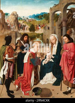 L'Adorazione dei Magi. Geertgen tot Sint Jans. c. 1480 - c. 1485. Foto Stock