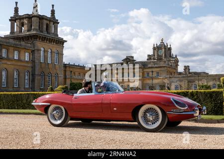 1961 Jaguar e Type roadster 2023 Salon prive Concours presso Blenheim Palace Woodstock Oxfordshire Regno Unito Foto Stock