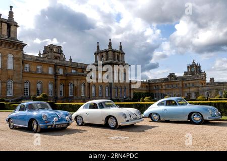 Group of Porsche 356 Coupe's at the 2023 Salon Prive Concours at Blenheim Palace Woodstock Oxfordshire UK Stock Photo