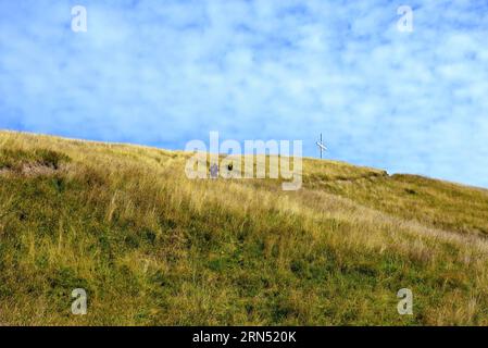 la vetta del monte antola genova italia Foto Stock