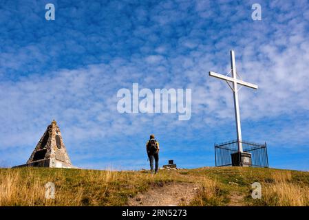 la vetta del monte antola genova italia Foto Stock