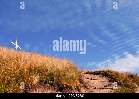 la vetta del monte antola genova italia Foto Stock