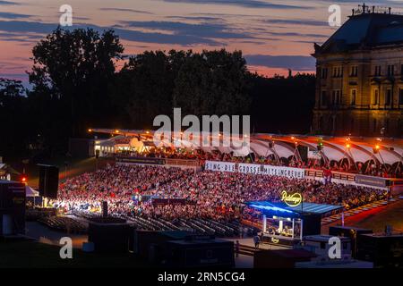 Filmnaechte am Elbufer, Dresda, Sassonia, Germania Foto Stock