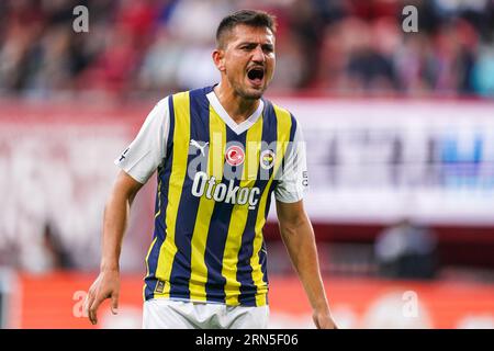 Enschede, Paesi Bassi. 31 agosto 2023. ENSCHEDE, PAESI BASSI - AGOSTO 31: Cengiz sotto Fenerbahce grida durante la partita Play-Off Leg 2 della UEFA Europa Conference League tra FC Twente e Fenerbahce al De Grolsch veste il 31 agosto 2023 a Enschede, Paesi Bassi. (Foto di Joris Verwijst/Orange Pictures) credito: Orange Pics BV/Alamy Live News Foto Stock