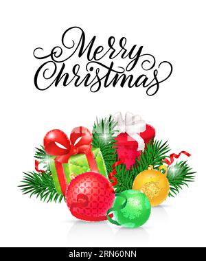 Buon Natale con ciuffi di agro Illustrazione Vettoriale