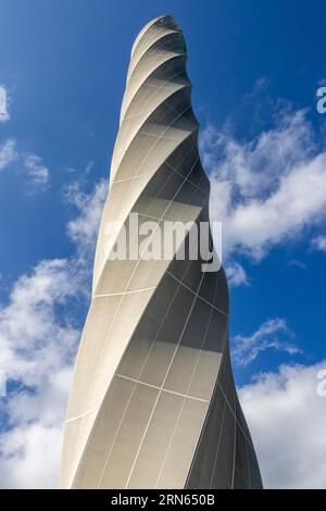 ThyssenKrupp TK Elevator test Tower 242m costruito nel 2017, Rottweil, Neckartal, Baden-Wuerttemberg, Germania Foto Stock