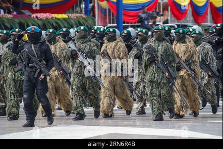 Kuala Lumpur, Malesia. 31 agosto 2023. Il personale militare malese partecipa alla sfilata delle celebrazioni della 66a giornata Nazionale a Putrajaya. Hari Merdeka (giorno dell'indipendenza) è una giornata nazionale della Malesia per commemorare l'indipendenza della Federazione della Malesia dal dominio coloniale britannico. Credito: SOPA Images Limited/Alamy Live News Foto Stock