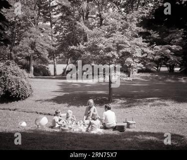 1960s 1970s FAMILY PICNIC IN THE PARK MOTHER FATHER SON DAUGHTERS - c11395 HAR001 HARS COMMUNITY SUBURBAN URBAN MOTHERS OLD TIME NOSTALGIA BROTHER OLD FASHION SISTER 1 JUVENILE PEACE SONS FAMILIES JOY LIFESTYLE FIVE FEMALES MARRIED 5 BROTHERS SPOUSE HUSBANDS COPY SPACE FRIENDSHIP HALF-LENGTH LADIES DAUGHTERS PERSONS MALES SIBLINGS SISTERS FATHERS B&W PARTNER SUMMERTIME WELLNESS HIGH ANGLE LEISURE DADS SIBLING AL FRESCO PICNICKING BASKETS COOPERATION JUVENILES MID-ADULT MID-ADULT MAN MID-ADULT WOMAN MOMS TOGETHERNESS WIVES BLACK AND WHITE CAUCASIAN ETHNICITY HAR001 OLD FASHIONED Stock Photo