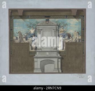 Esquisse pour la mairie du 20ème arrondissement : le Mariage 1884 di Edouard Michel-Lancón Foto Stock