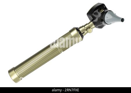 Otoscope, auriscope. Rendering 3D isolato su sfondo bianco Foto Stock