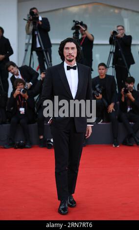 Venezia, Italia. 31 agosto 2023. L'attore Adam driver posa sul Red carpet per la prima del film 'Ferrari' durante la 80 Mostra Internazionale d'Arte cinematografica di Venezia, Italia, il 31 agosto 2023. Crediti: Jin Mamengni/Xinhua/Alamy Live News Foto Stock