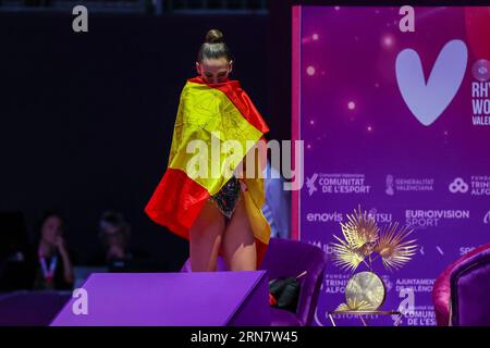 Valencia, Spagna. 24 agosto 2023. Polina Berezina (ESP) vista durante il 40° Campionato del mondo di ginnastica ritmica FIG A Valencia 2023 a Feria de Valencia, Valencia. (Foto di Fabrizio Carabelli/SOPA Images/Sipa USA) credito: SIPA USA/Alamy Live News Foto Stock