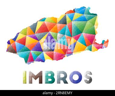 Imbros - colorata a forma di isola polietilene. Triangoli geometrici multicolori. Design moderno e alla moda. Illustrazione vettoriale. Illustrazione Vettoriale