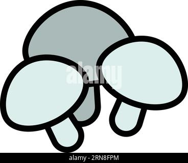 Fungi mushroom icon outline vector. Food chinese. Eringi organic color flat Stock Vector