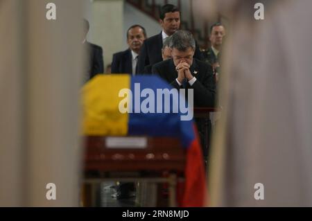 (151029) -- BOGOTA, Oct. 29, 2015 -- Image provided by Colombia s Presidency shows Colombian President Juan Manuel Santos (front) taking part in a funeral for the soldiers killed by the National Liberation Army (ELN), in Bogota, capital of Colombia, Oct. 29, 2015. Eleven Colombian soldiers and one police officer who were guarding local elections were killed in an ambush allegedly by members of the leftist rebel group ELN, it is reported Monday. Colombia s Presidency) (jg) (ah) COLOMBIA-BOGOTA-MILITARY-FUNERAL e Colombia sxPresidency PUBLICATIONxNOTxINxCHN   Bogota OCT 29 2015 Image provided by Stock Photo