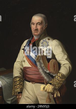 El General Francisco Javier Castaños i duque de Bailén XIX secolo di José María Galván y candela Foto Stock