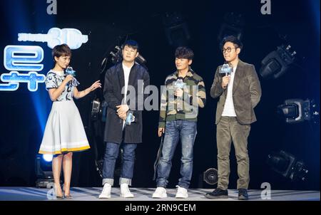 (151128) -- BEIJING, Nov. 28, 2015 -- Cast members Dapeng (R), Wang Baoqiang (2nd R), Xiaoshenyang (3rd R) attend the premiere of Impossible in Beijing, capital of China, Nov. 28, 2015. ) (dhf) CHINA-BEIJING-MOVIE IMPOSSIBLE-PREMIERE (CN) ShanxYuqi PUBLICATIONxNOTxINxCHN   151128 Beijing Nov 28 2015 Cast Members Dapeng r Wang Baoqiang 2nd r Xiaoshenyang 3rd r attend The Premiere of Impossible in Beijing Capital of China Nov 28 2015 DHF China Beijing Movie Impossible Premiere CN  PUBLICATIONxNOTxINxCHN Stock Photo