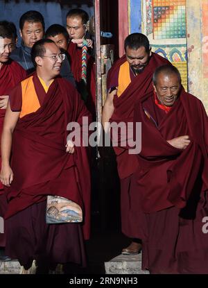 (151213) -- XIGAZE, Dec. 13, 2015 -- Bainqen Erdini Qoigyijabu (front L), the 11th Panchen Lama, one of the two most revered living Buddhas in Tibetan Buddhism, walks to the Tashilumpo Monastery in Xigaze, southwest China s Tibet Autonomous Region, Dec. 13, 2015. ) (yxb) CHINA-TIBET-11TH PANCHEN LAMA-BUDDHISM (CN) Chogo PUBLICATIONxNOTxINxCHN   151213 Xigaze DEC 13 2015 Bainqen Erdini Qoigyijabu Front l The 11th Panchen Lama One of The Two Most onscreen revered Living Buddha in Tibetan Buddhism Walks to The Tashilumpo monastery in Xigaze Southwest China S Tibet Autonomous Region DEC 13 2015 yx Stock Photo