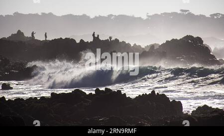 (151217) -- CALIFORNIA, 17 dicembre 2015 -- foto scattata nel novembre 2014 mostra la vista della costa a Monterey, dove è il punto di partenza di 17-Mile Drive in California, Stati Uniti. La 17-Mile Drive è ampiamente riconosciuta come una delle strade più panoramiche del mondo. Il famoso punto di riferimento costiero attraversa Pacific Grove fino a Pebble Beach, dalla suggestiva costa del Pacifico alla maestosa foresta del Monte). U.S.-CALIFORNIA-17-MILE DRIVE-SCENOGRAFIA YangxLei PUBLICATIONxNOTxINxCHN 151217 California DEC 17 2015 foto scattate nel novembre 2014 mostra Coast View a Monterey dove SI TROVA lo Star Point di 17 Mile Dr Foto Stock