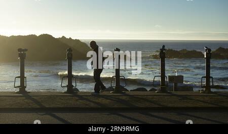 (151217) -- CALIFORNIA, 17 dicembre 2015 -- foto scattata nel settembre 2013 mostra il punto di vista di Bird Rock di 17-Mile Drive in California, Stati Uniti. La 17-Mile Drive è ampiamente riconosciuta come una delle strade più panoramiche del mondo. Il famoso punto di riferimento costiero attraversa Pacific Grove fino a Pebble Beach, dalla suggestiva costa del Pacifico alla maestosa foresta del Monte). U.S.-CALIFORNIA-17-MILE DRIVE-SCENARIOS YangxLei PUBLICATIONxNOTxINxCHN 151217 California DEC 17 2015 foto scattate nel settembre 2013 mostra il Bird Rock View Point di 17 Mile Drive in California Stati Uniti 17 Mile Dr Foto Stock