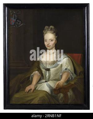 Ritratto di Maria Helena Eenens (1679-1720), echtgenote van unico Michiel Heroghe van Feringa circa 1764 di Hermanus Numan Foto Stock