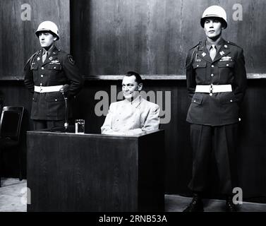 Hermann Goering al processo di Norimberga 1946 Foto Stock