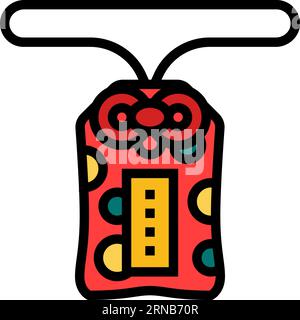 omamori amulet shintoism color icon vector illustration Stock Vector