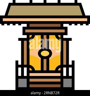 kamidana household shrine shintoism color icon vector illustration Stock Vector