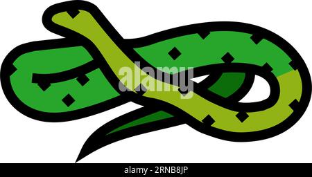 icona di colore verde pitone animale serpente illustrazione vettoriale Illustrazione Vettoriale